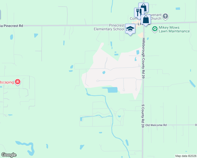 map of restaurants, bars, coffee shops, grocery stores, and more near 414 Hawk Talon Drive in Lithia