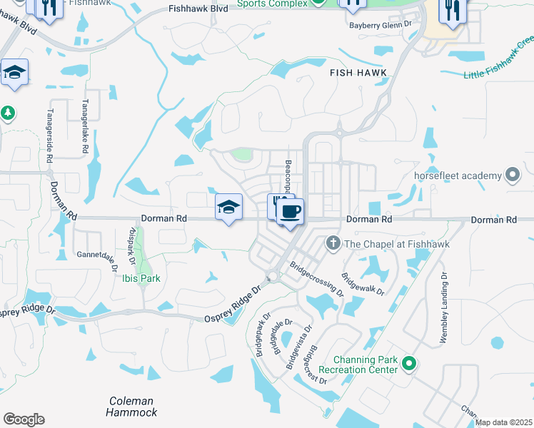 map of restaurants, bars, coffee shops, grocery stores, and more near 16910 Dorman Road in Lithia