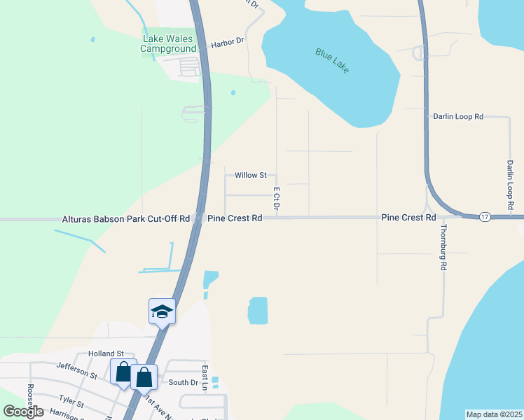 map of restaurants, bars, coffee shops, grocery stores, and more near 149 County Road 640 in Lake Wales