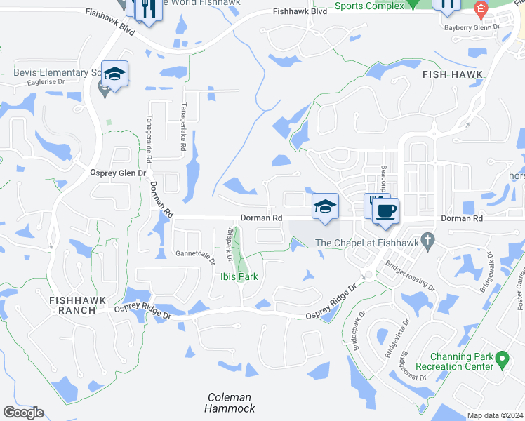 map of restaurants, bars, coffee shops, grocery stores, and more near 15761 Phoebepark Avenue in Lithia