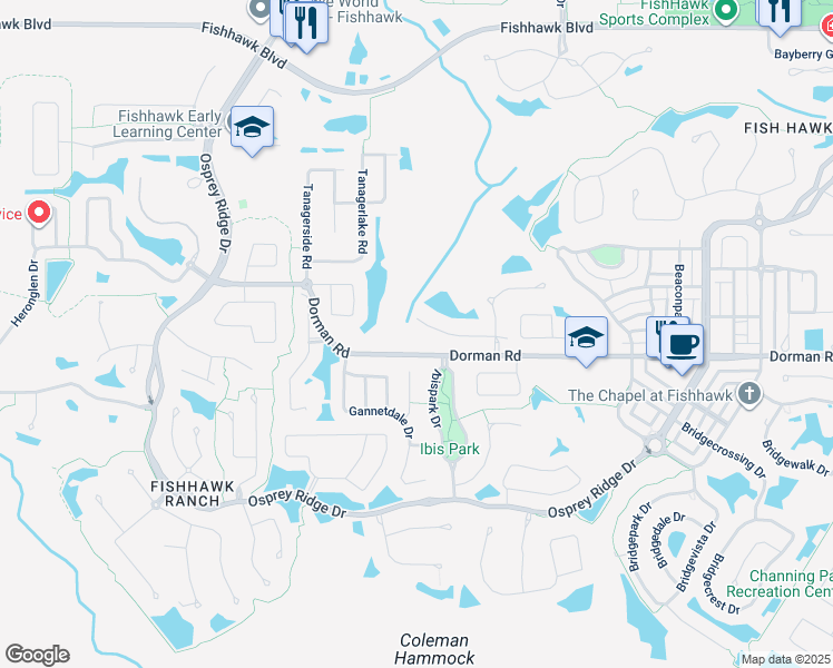 map of restaurants, bars, coffee shops, grocery stores, and more near 6102 Gannetwood Place in Lithia