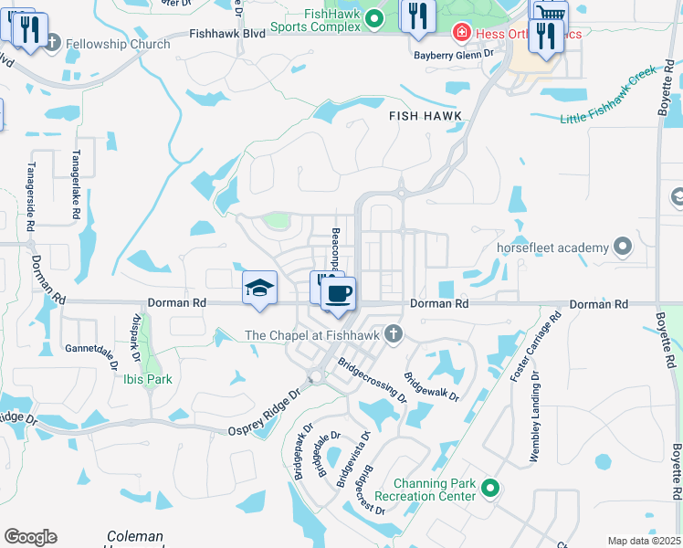 map of restaurants, bars, coffee shops, grocery stores, and more near 5942 Beaconpark Street in Lithia