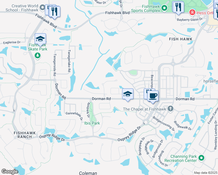 map of restaurants, bars, coffee shops, grocery stores, and more near 5835 Wrenwater Drive in Lithia