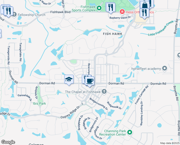 map of restaurants, bars, coffee shops, grocery stores, and more near 5942 Beaconpark Street in Lithia
