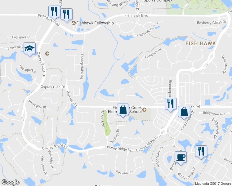 map of restaurants, bars, coffee shops, grocery stores, and more near 5907 Phoebenest Drive in Lithia