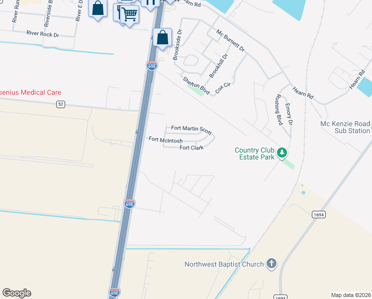 map of restaurants, bars, coffee shops, grocery stores, and more near 129 Fort Clark in Corpus Christi