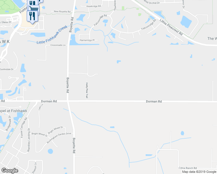 map of restaurants, bars, coffee shops, grocery stores, and more near 17930 Dorman Road in Lithia