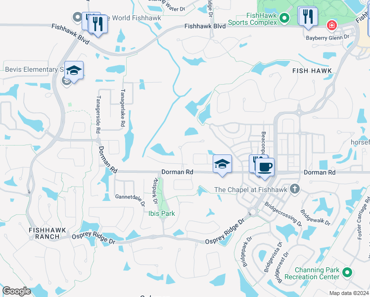 map of restaurants, bars, coffee shops, grocery stores, and more near 5906 Phoebenest Drive in Lithia