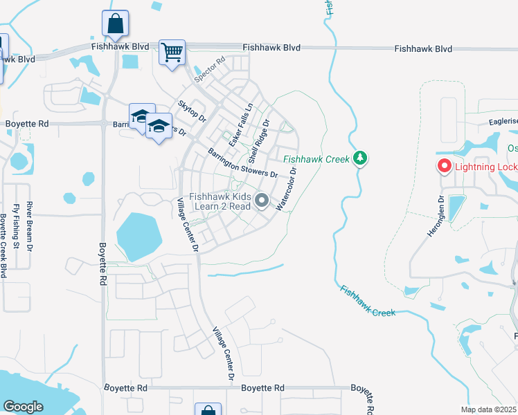 map of restaurants, bars, coffee shops, grocery stores, and more near 14308 Rolling Dune Road in Lithia