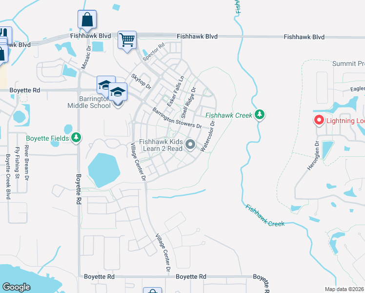 map of restaurants, bars, coffee shops, grocery stores, and more near 5918 Shell Ridge Drive in Lithia