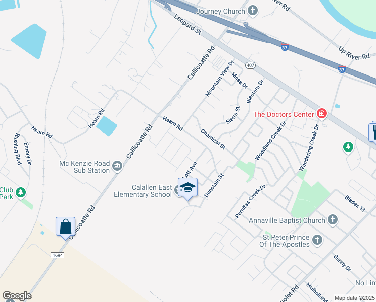 map of restaurants, bars, coffee shops, grocery stores, and more near 11917 Hearn Road in Corpus Christi