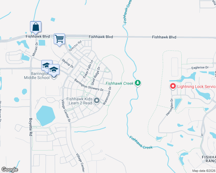 map of restaurants, bars, coffee shops, grocery stores, and more near 14319 Azalea Pond Court in Lithia