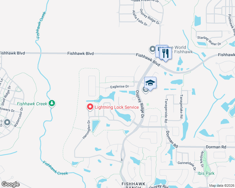 map of restaurants, bars, coffee shops, grocery stores, and more near 5703 Heronpark Place in Lithia
