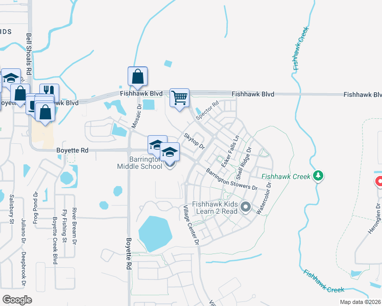 map of restaurants, bars, coffee shops, grocery stores, and more near 5749 Skytop Drive in Lithia