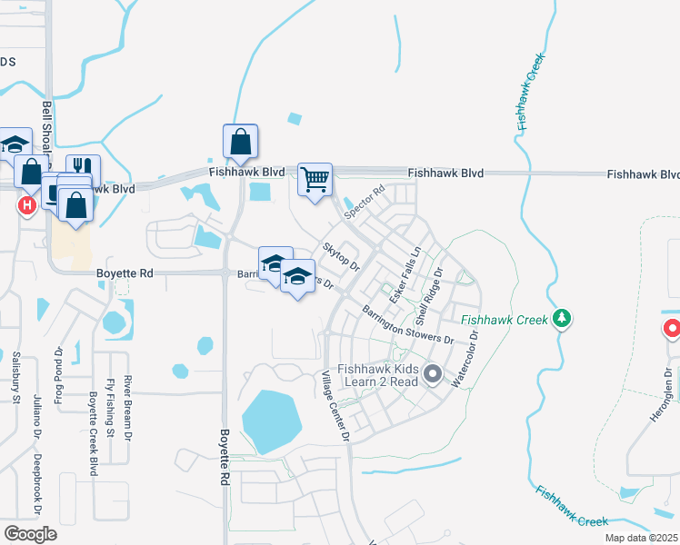 map of restaurants, bars, coffee shops, grocery stores, and more near 5749 Skytop Drive in Lithia