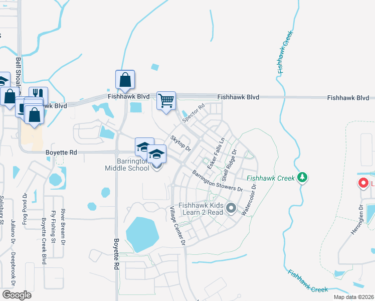 map of restaurants, bars, coffee shops, grocery stores, and more near 5749 Skytop Drive in Lithia