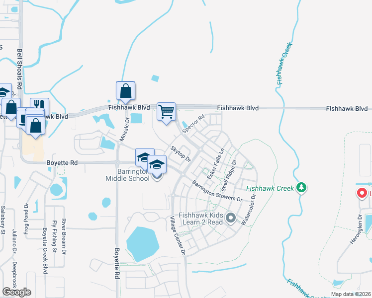 map of restaurants, bars, coffee shops, grocery stores, and more near 5749 Skytop Drive in Lithia