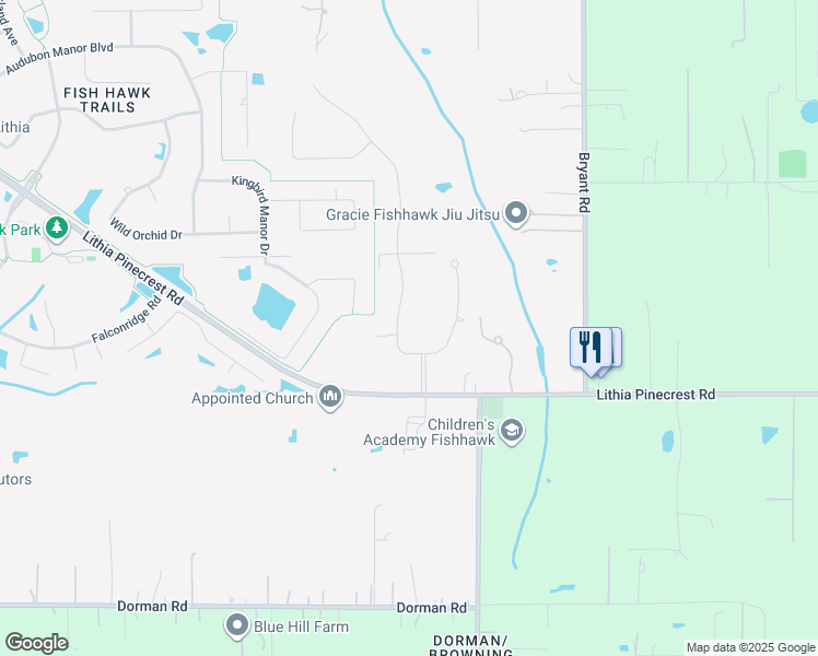 map of restaurants, bars, coffee shops, grocery stores, and more near 17920 Burnt Oak Lane in Lithia