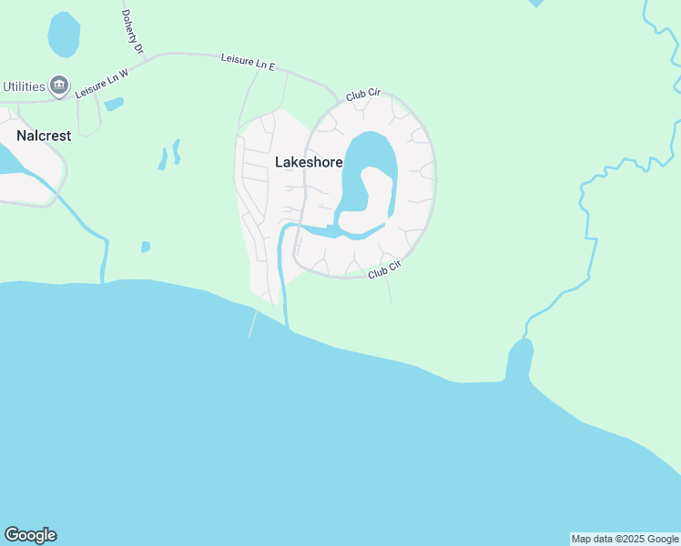 map of restaurants, bars, coffee shops, grocery stores, and more near 1827 Club Circle in Lakeshore