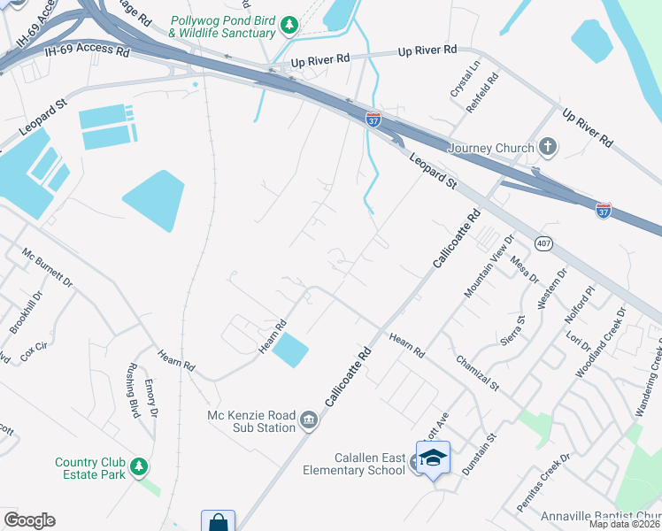 map of restaurants, bars, coffee shops, grocery stores, and more near 4068 Magee Lane in Corpus Christi