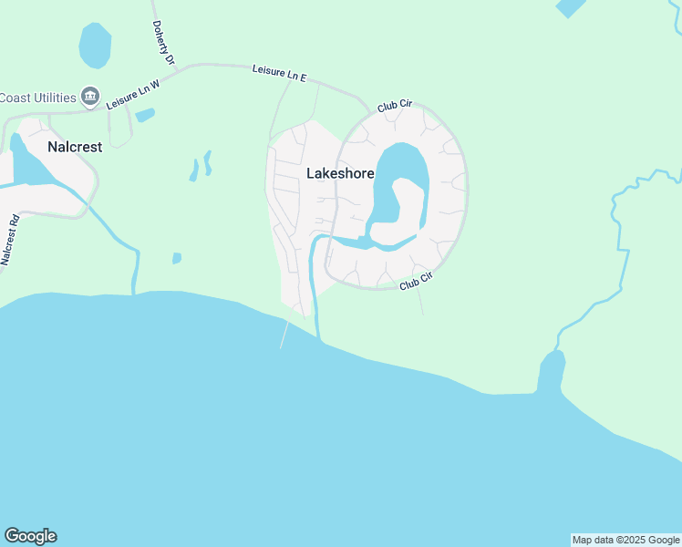 map of restaurants, bars, coffee shops, grocery stores, and more near 1601 Club Circle in Lakeshore