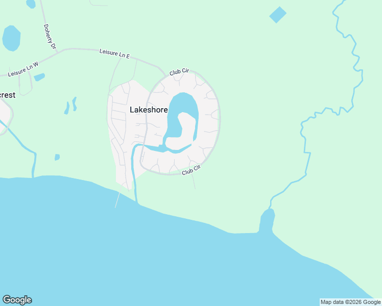 map of restaurants, bars, coffee shops, grocery stores, and more near 2301 Club Circle in Lakeshore