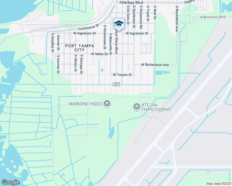 map of restaurants, bars, coffee shops, grocery stores, and more near 9401 South West Shore Boulevard in Tampa