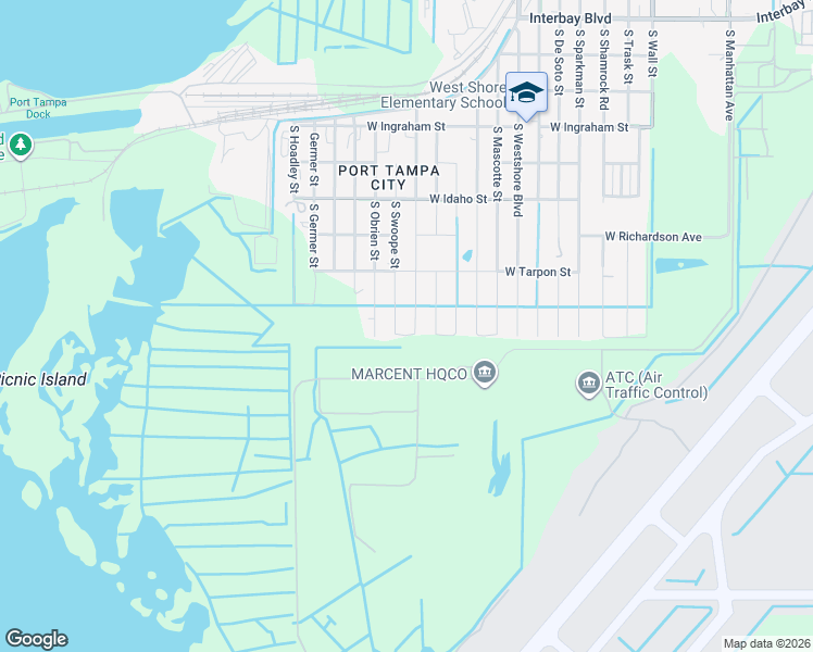 map of restaurants, bars, coffee shops, grocery stores, and more near 900 Swope Street in Tampa