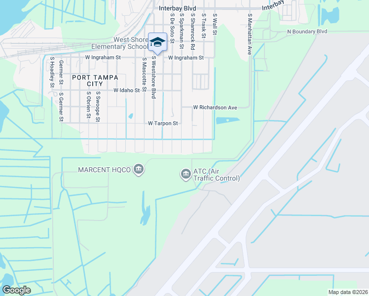 map of restaurants, bars, coffee shops, grocery stores, and more near 7710 South Sparkman Street in Tampa