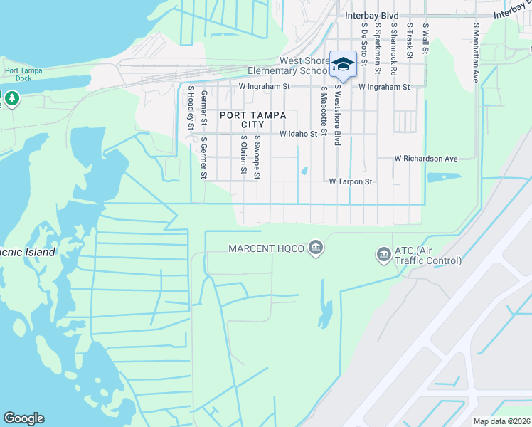 map of restaurants, bars, coffee shops, grocery stores, and more near 900 Swope St in Tampa