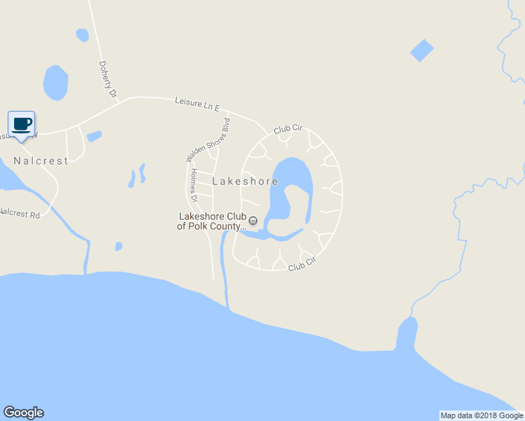 map of restaurants, bars, coffee shops, grocery stores, and more near 1207 Club Circle in Lakeshore