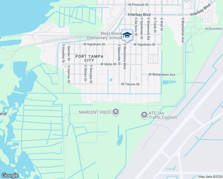map of restaurants, bars, coffee shops, grocery stores, and more near 7608 South Kissimmee Street in Tampa