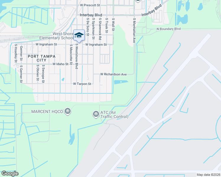 map of restaurants, bars, coffee shops, grocery stores, and more near 7608 South Trask Street in Tampa
