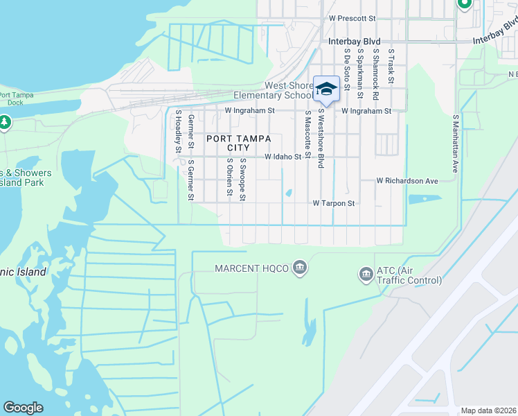 map of restaurants, bars, coffee shops, grocery stores, and more near 7608 South Swoope Street in Tampa