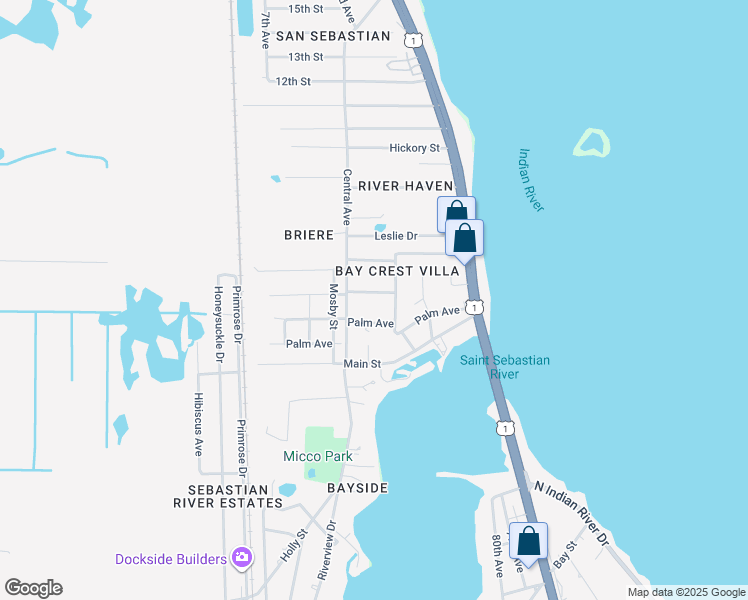 map of restaurants, bars, coffee shops, grocery stores, and more near 3960 Fooshe Avenue in Micco