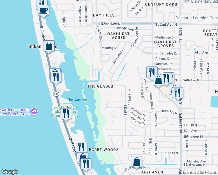 map of restaurants, bars, coffee shops, grocery stores, and more near 14508 Alejo Court in Seminole