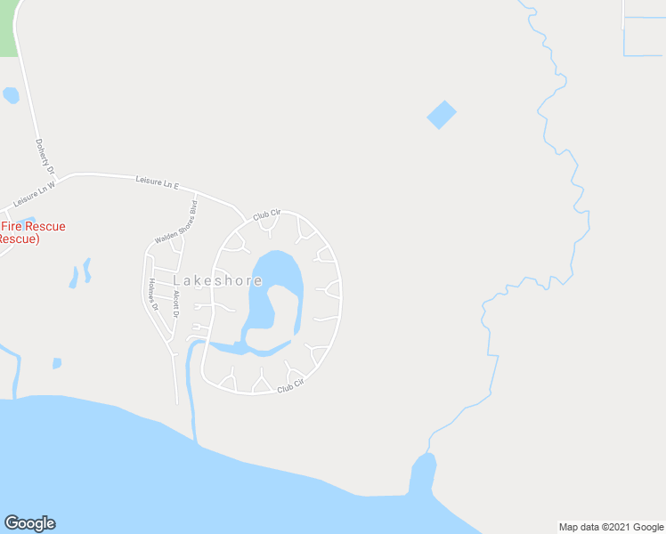 map of restaurants, bars, coffee shops, grocery stores, and more near 3827 Club Circle in Lakeshore