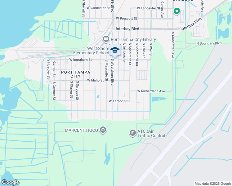map of restaurants, bars, coffee shops, grocery stores, and more near 7506 County Road 587 in Tampa