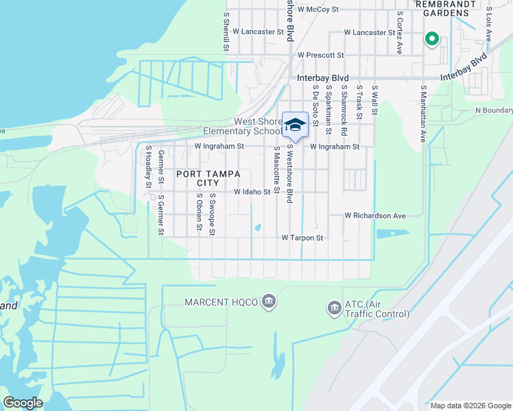 map of restaurants, bars, coffee shops, grocery stores, and more near 7402 South Kissimmee Street in Tampa