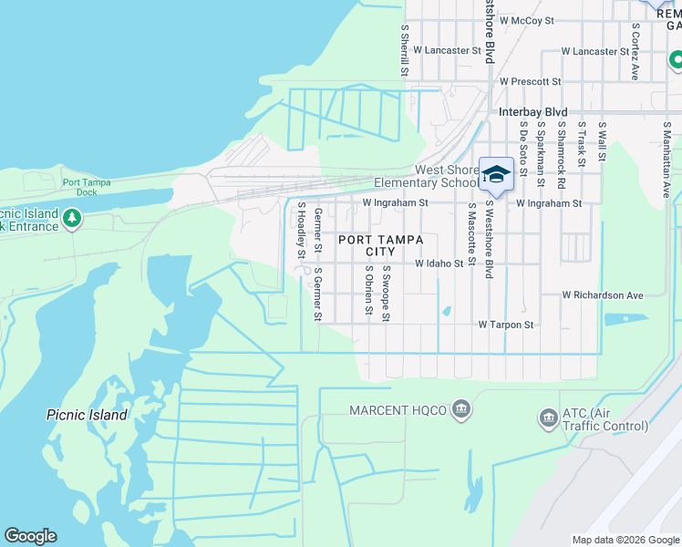 map of restaurants, bars, coffee shops, grocery stores, and more near 7401 South Morton Street in Tampa