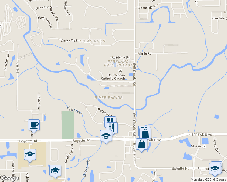 map of restaurants, bars, coffee shops, grocery stores, and more near 908 River Rapids Avenue in Brandon
