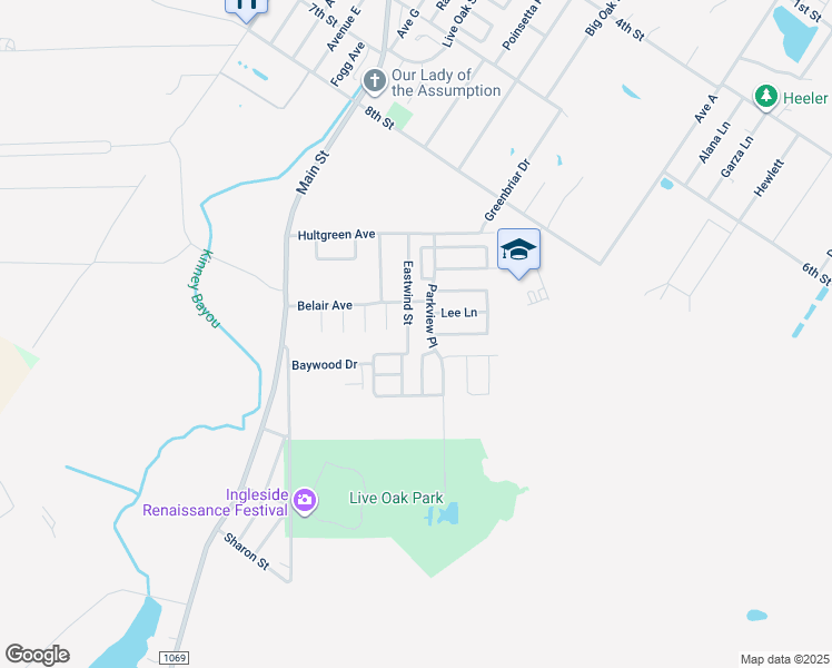 map of restaurants, bars, coffee shops, grocery stores, and more near 2101 East Wind Street in Ingleside