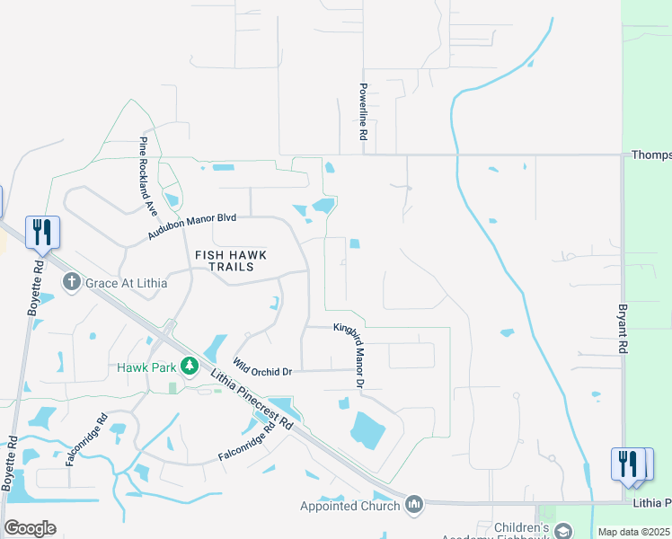 map of restaurants, bars, coffee shops, grocery stores, and more near 5507 Keeler Oak Street in Lithia