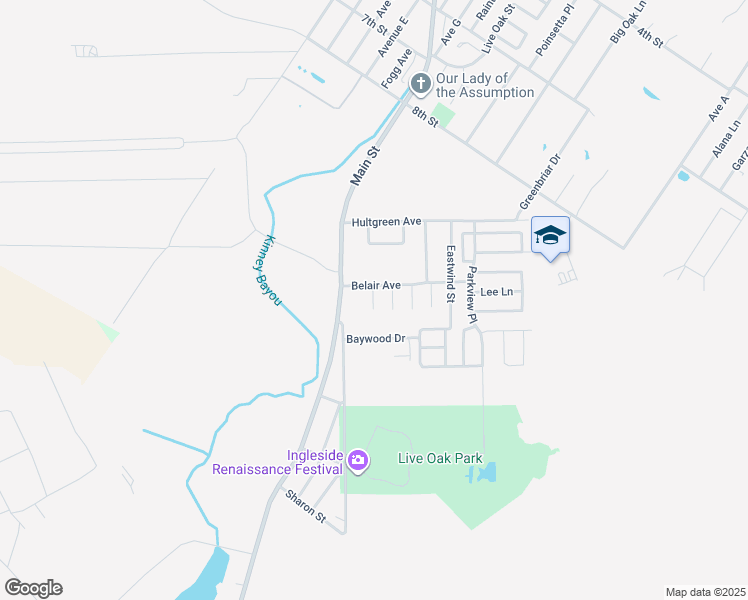 map of restaurants, bars, coffee shops, grocery stores, and more near 1311 Breezeway Circle in Ingleside