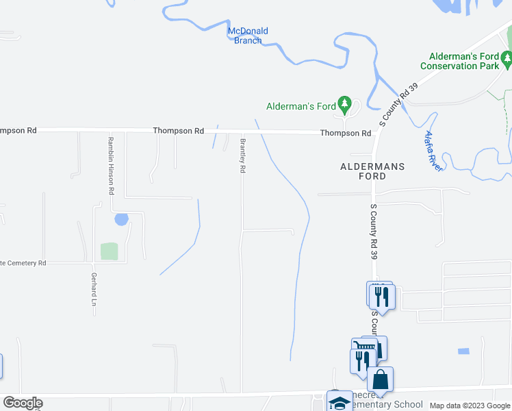 map of restaurants, bars, coffee shops, grocery stores, and more near 9776-9824 Brantley Road in Lithia