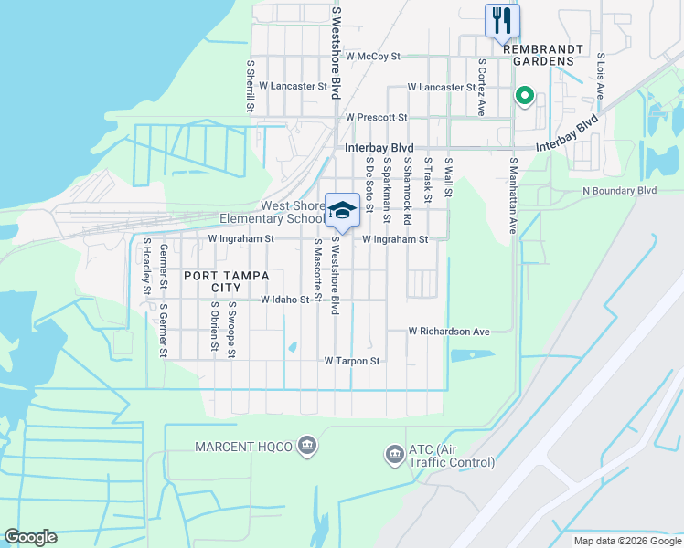 map of restaurants, bars, coffee shops, grocery stores, and more near 7211 County Road 587 in Tampa