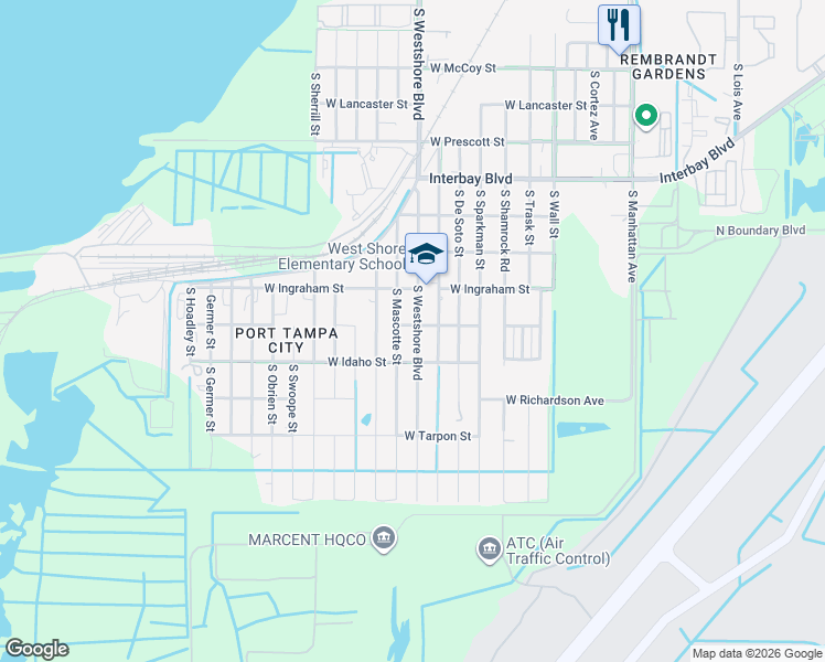 map of restaurants, bars, coffee shops, grocery stores, and more near 7211 County Road 587 in Tampa