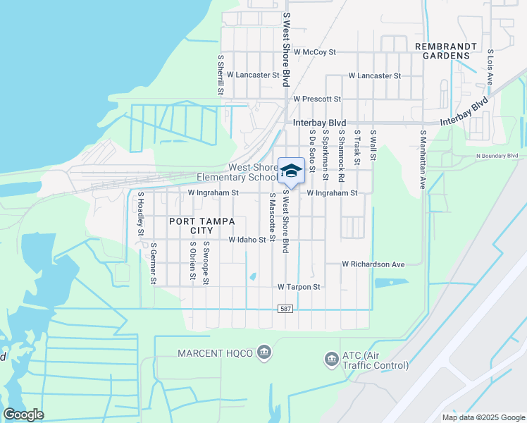 map of restaurants, bars, coffee shops, grocery stores, and more near 7216 South Kissimmee Street in Tampa