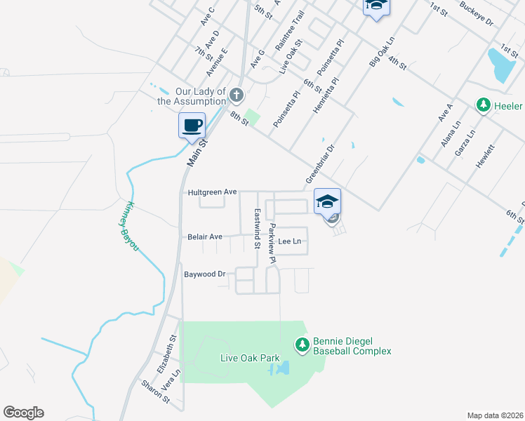 map of restaurants, bars, coffee shops, grocery stores, and more near 2189 Eastwind Street in Ingleside