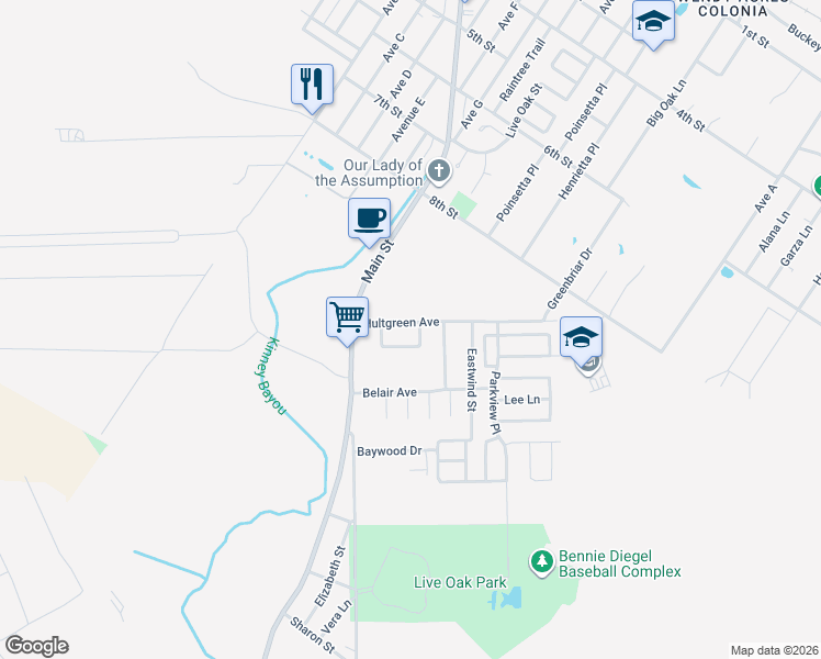 map of restaurants, bars, coffee shops, grocery stores, and more near 2265 Hillcrest in Ingleside
